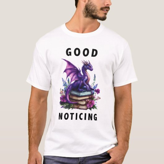 Good Noticing – ブラック文字 Tシャツ (正面)