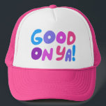 GOOD ON YA! Cute Colorful Handlettering Aussie キャップ<br><div class="desc">You can also find this design on shirts,  stickers,  cards,  mugs,  and buttons. Be sure to visit my shop for more designs too. Or if you'd like something custom please let me know.</div>