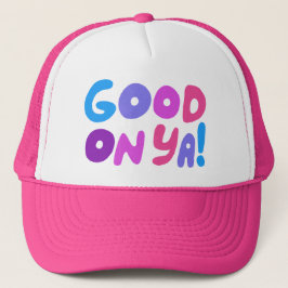 GOOD ON YA! Cute Colorful Handlettering Aussie キャップ