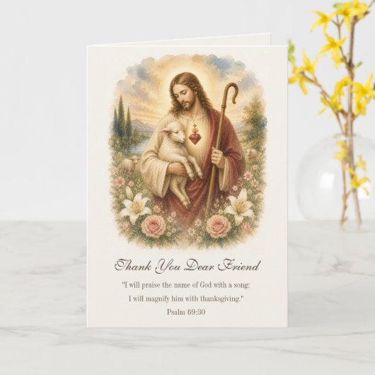 Good Shepherd Catholic Friendship Scripture カード (黄色い花)