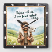 Good Shepherd's Delightful Find スクエア壁時計 (正面)