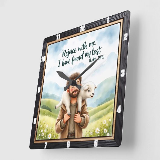 Good Shepherd's Delightful Find スクエア壁時計 (傾斜)