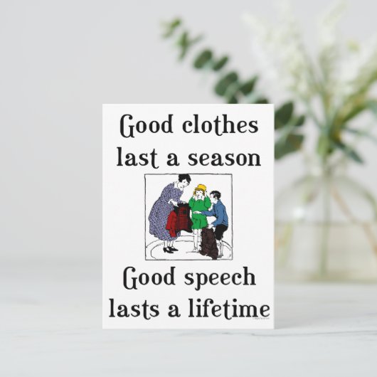 Good Speech Schoolことわざ ポストカード (スタンド正面)
