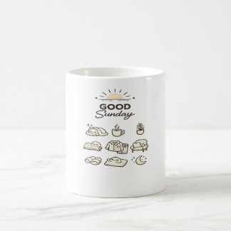 GOOD SUNDAY | リラックスしたスローライフのデザイン | LUNIO™ コーヒーマグカップ