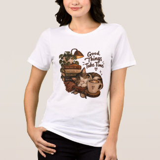 Good Thing Take Time - Cozy Book Lover トライブレンドＴシャツ