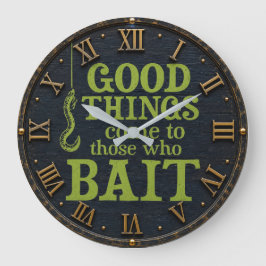 Good Things Come to Those Who Bait Funny Fishing ラージ壁時計
