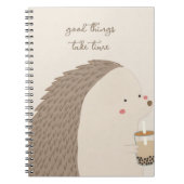 Good Things Take Time–Cute Hedgehog Inspirational ノートブック (正面)
