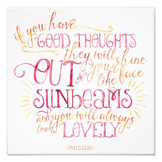 Good Thoughts Sunbeams フォトプリント (正面)