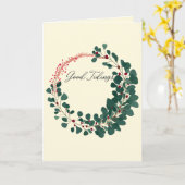 Good Tidings Holiday Wreath カード (黄色い花)