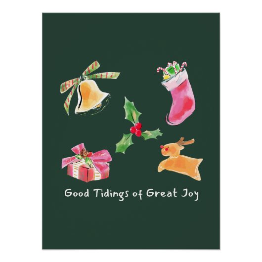 Good Tidings of Great Joy Holiday Illustration ポスター (正面)