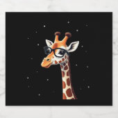 Good Time Hipster Giraffe T-Shirt Men's Women's Ch スパークリングワインラベル (シングルラベル)