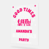 Good Times誕生日パーティー歓迎フロステッド アクリルサイン (傾斜)