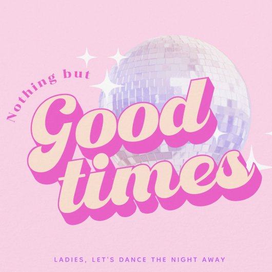 Good Times Groovyピンク誕生日パーティーの招待 招待状