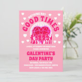Good Times Groovy Pink Valentine's Galentine's Day 招待状 (スタンド正面)