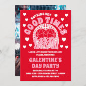 Good Times Groovy Red Valentine's Galentine's Day 招待状 (正面/裏面)
