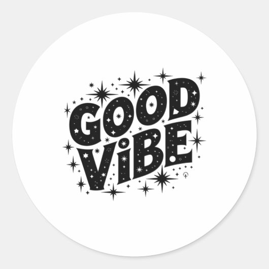 Good Vibe Starsステッカー ラウンドシール (正面)