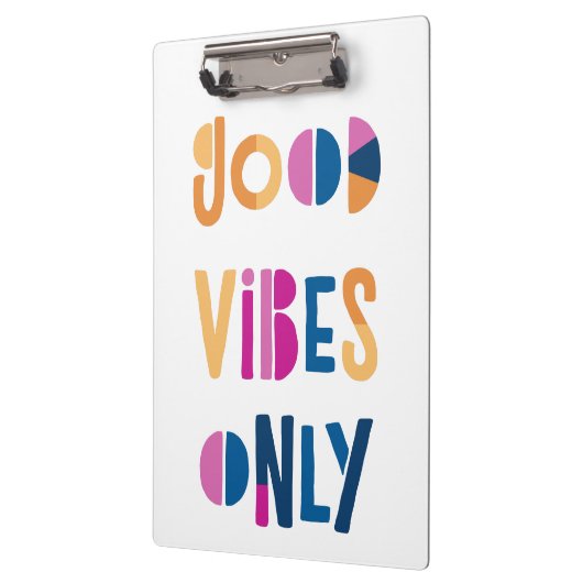 Good Vibesのみやる気を起こさせるカラフルモダン クリップボード (左)