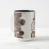 Good Vibesのみコーヒーマグ感動的-前向き ツートーンマグカップ (正面左)