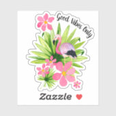 Good Vibesのみピンクフラミンゴビニル シール (シート)