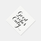 Good Vibesのみメッセー前向きジ幸せな書道 スタンダードカクテルナプキン (角)