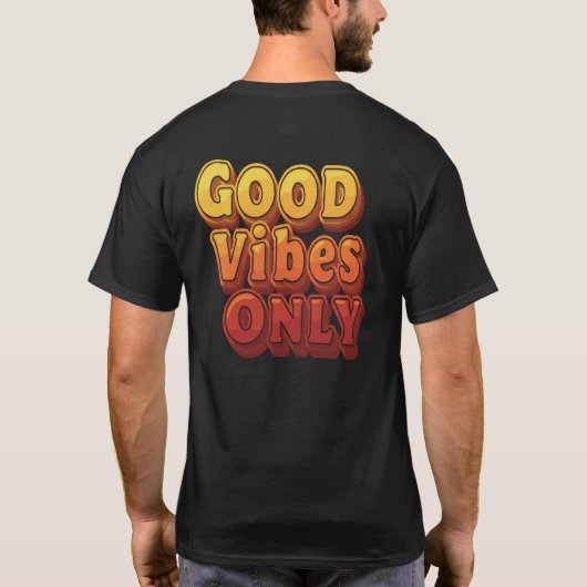 Good VibesのみレトロタイポグラフィTシャツ – Positiv Tシャツ (裏面)