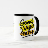 Good Vibesのみレトロマグカップ – Sip Positivity Daily! マグカップ (正面右)