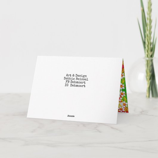 Good Vibesのみ平和サインとデイジーHippie カード (裏面)