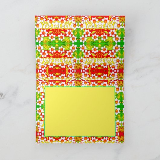 Good Vibesのみ平和サインとデイジーHippie カード (内部)