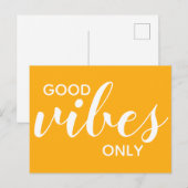 Good Vibesのみ肯定的な黄色 ポストカード (正面/裏面)
