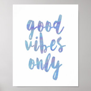 Good Vibesのみ青い水色 ポスター
