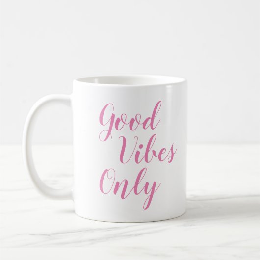 Good Vibesのみ |のインスパイアスローガン引用文マググ コーヒーマグカップ (左)