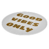 Good Vibesのみ |ブラック&ゴールデングリッター カッティングボード (角)