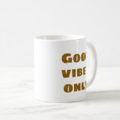 Good Vibesのみ |ブラック&ゴールデングリッター コーヒーマグカップ (正面右)