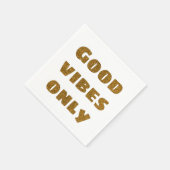 Good Vibesのみ |ブラック&ゴールデングリッター スタンダードカクテルナプキン (角)