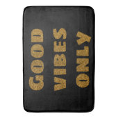 Good Vibesのみ |ブラック&ゴールデングリッター バスマット (正面縦)