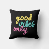 Good Vibesのみ | Groovyブラックカラフル陽性 クッション (裏面)