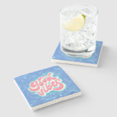 Good Vibesビーチ/プール ストーンコースター (横)