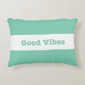 Good Vibesホワイトバンドデザイン(カスタマイズ可能な色) アクセントクッション (正面)