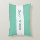 Good Vibesホワイトバンドデザイン(カスタマイズ可能な色) アクセントクッション (正面(垂直))