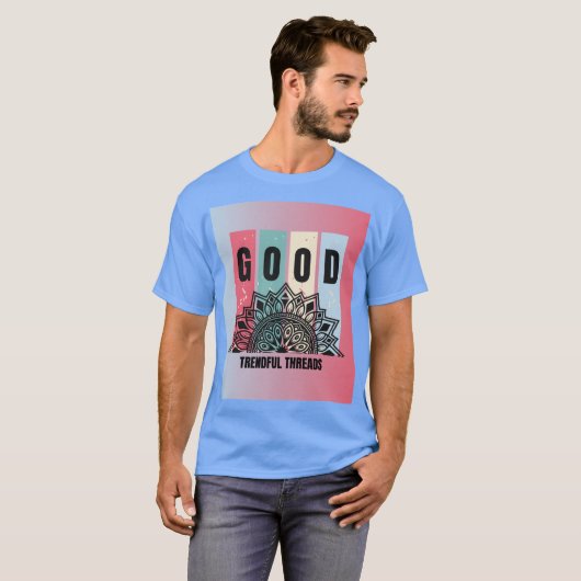 Good VibesマンダラTシャツ – Trendful Threads Edit Tシャツ (正面フル)