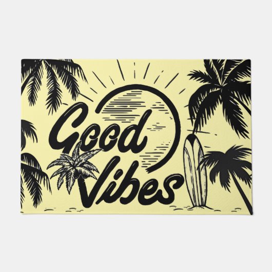 "GOOD Vibes" アウトドア・インドアルーグ ドアマット (正面)