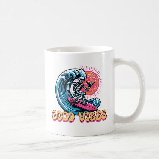 Good Vibes -サーフィン – 夏Vibes コーヒーマグカップ (右)