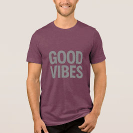 GOOD VIBES – シンプルな透明スローガンTシャツ トライブレンドTシャツ