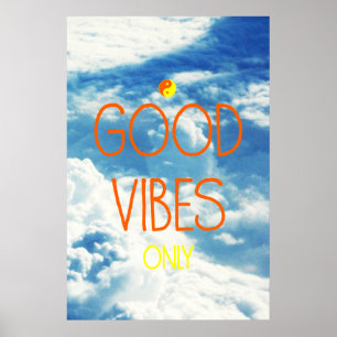 Good Vibes、ポスタ前向きー、Tシャツ、キャンバス印刷 ポスター