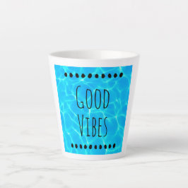 Good Vibes 澄ん Blue Pool Water写真 カフェラテマグ