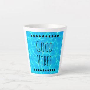 Good Vibes 澄ん Blue Pool Water写真 カフェラテマグ