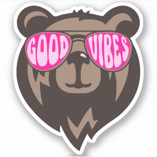 Good Vibes Bearおもしろいステッカー シール (正面)