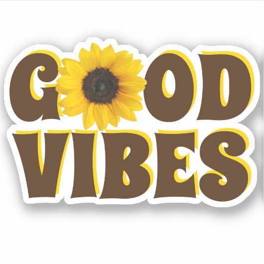 Good Vibes | Bright Sunflower Contour シール (正面)