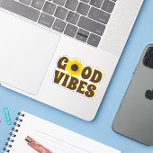 Good Vibes | Bright Sunflower Contour シール (ノートパソコンとiPhone)