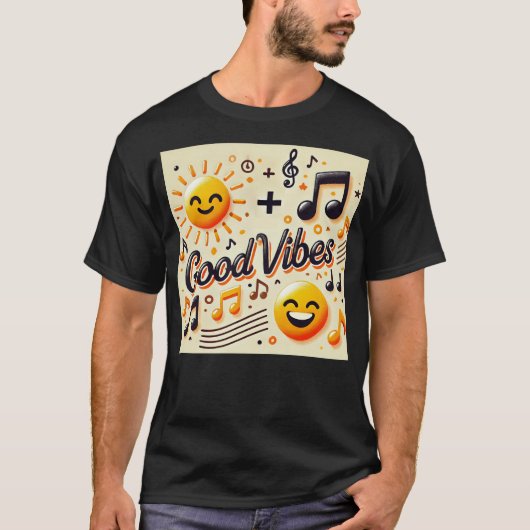 ☀️ + 🎶 = GOOD VIBES Clothing and Tシャツ (正面)